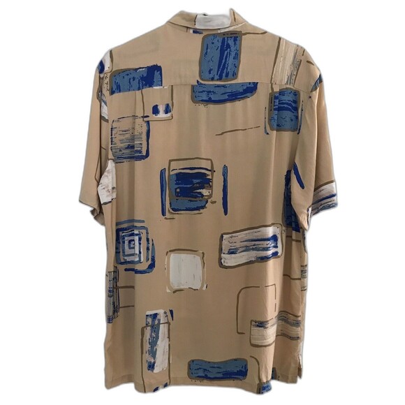 Urban Outfitters Mens Cream Geometric 90s Retro Short Sleeve Collared Shirt - M - Picture 4 of 8